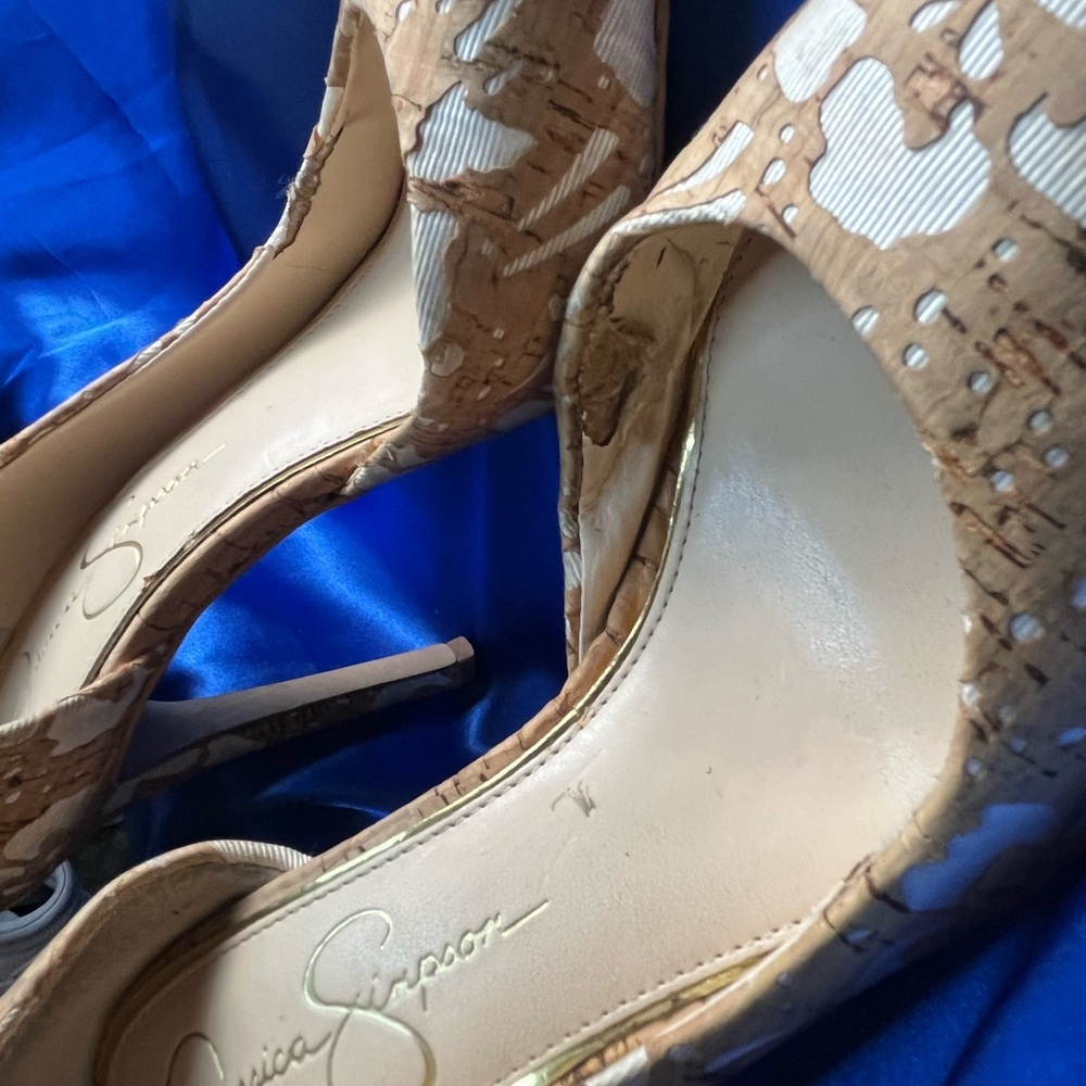 Jessica Simpson Cork Patterned Heels
